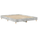 Cadre de lit sans matelas gris béton 150x200 cm bois ingénierie