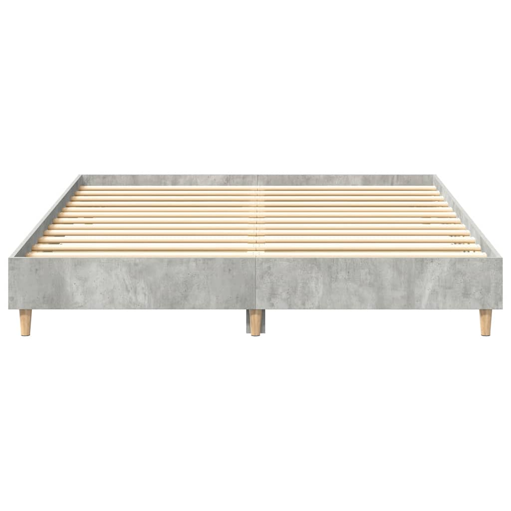 Cadre de lit sans matelas gris béton 150x200 cm bois ingénierie