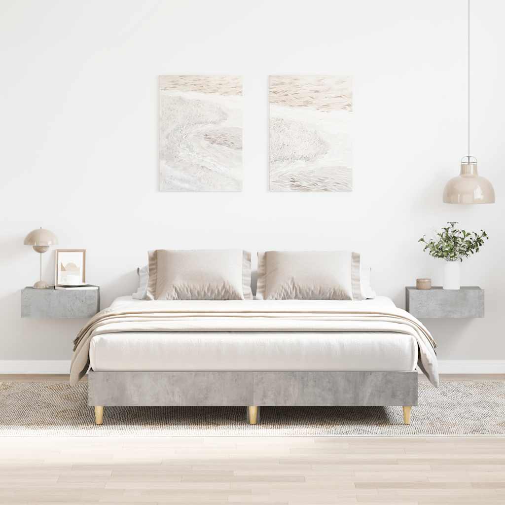 Cadre de lit sans matelas gris béton 150x200 cm bois ingénierie