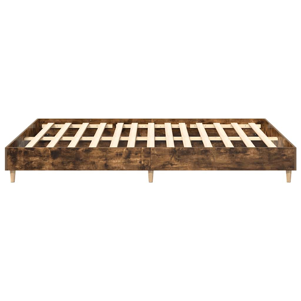 Cadre de lit sans matelas chêne fumé 150x200 cm bois ingénierie