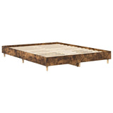 Cadre de lit sans matelas chêne fumé 150x200 cm bois ingénierie