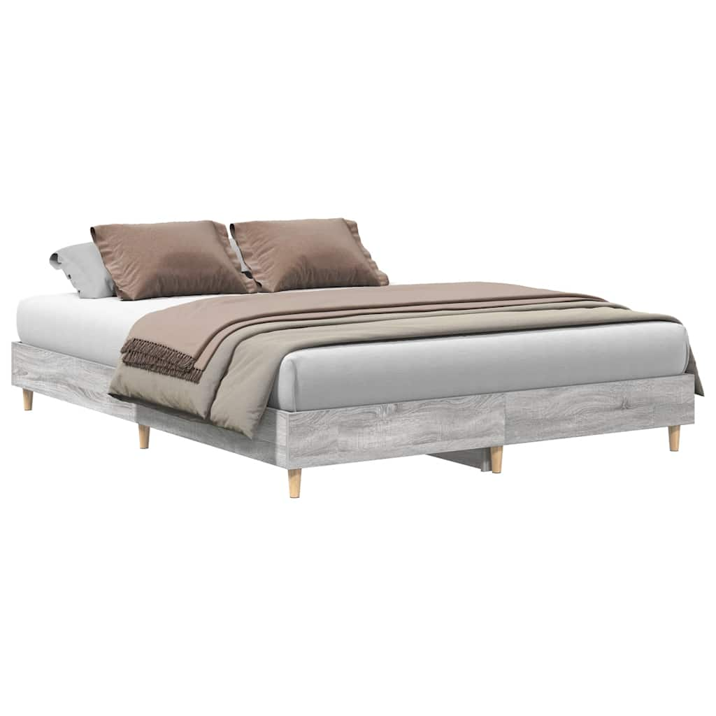 Cadre de lit sans matelas sonoma gris 150x200 cm