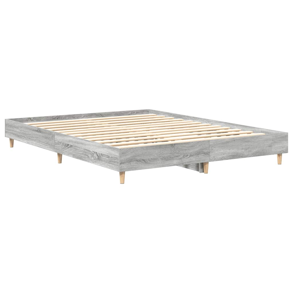 Cadre de lit sans matelas sonoma gris 150x200 cm