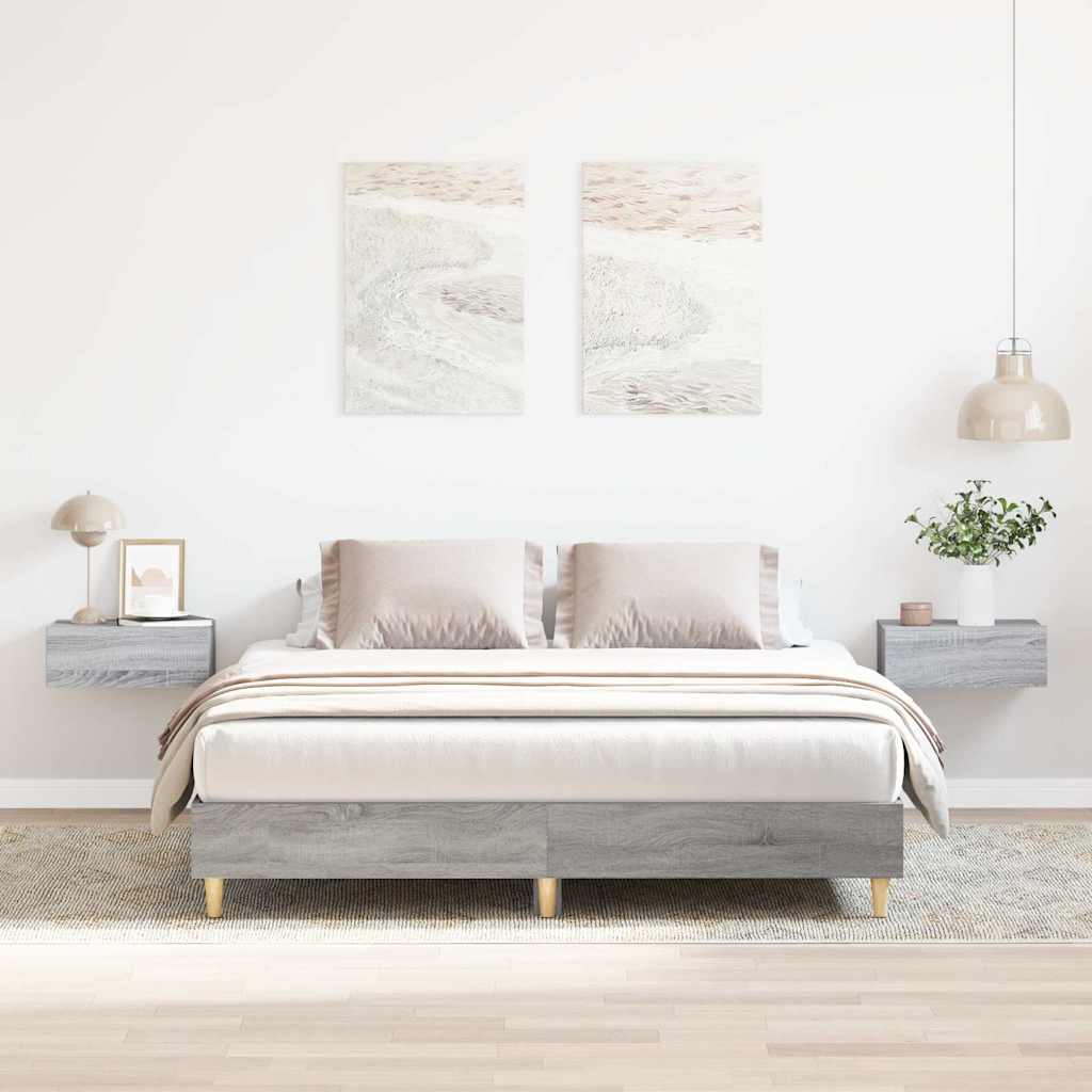 Cadre de lit sans matelas sonoma gris 150x200 cm