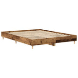 Cadre de lit sans matelas vieux bois 150x200 cm bois ingénierie