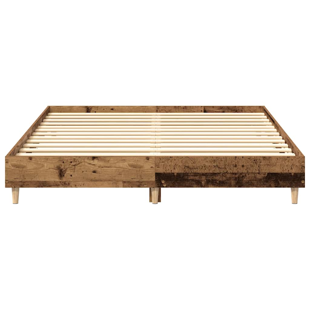 Cadre de lit sans matelas vieux bois 150x200 cm bois ingénierie