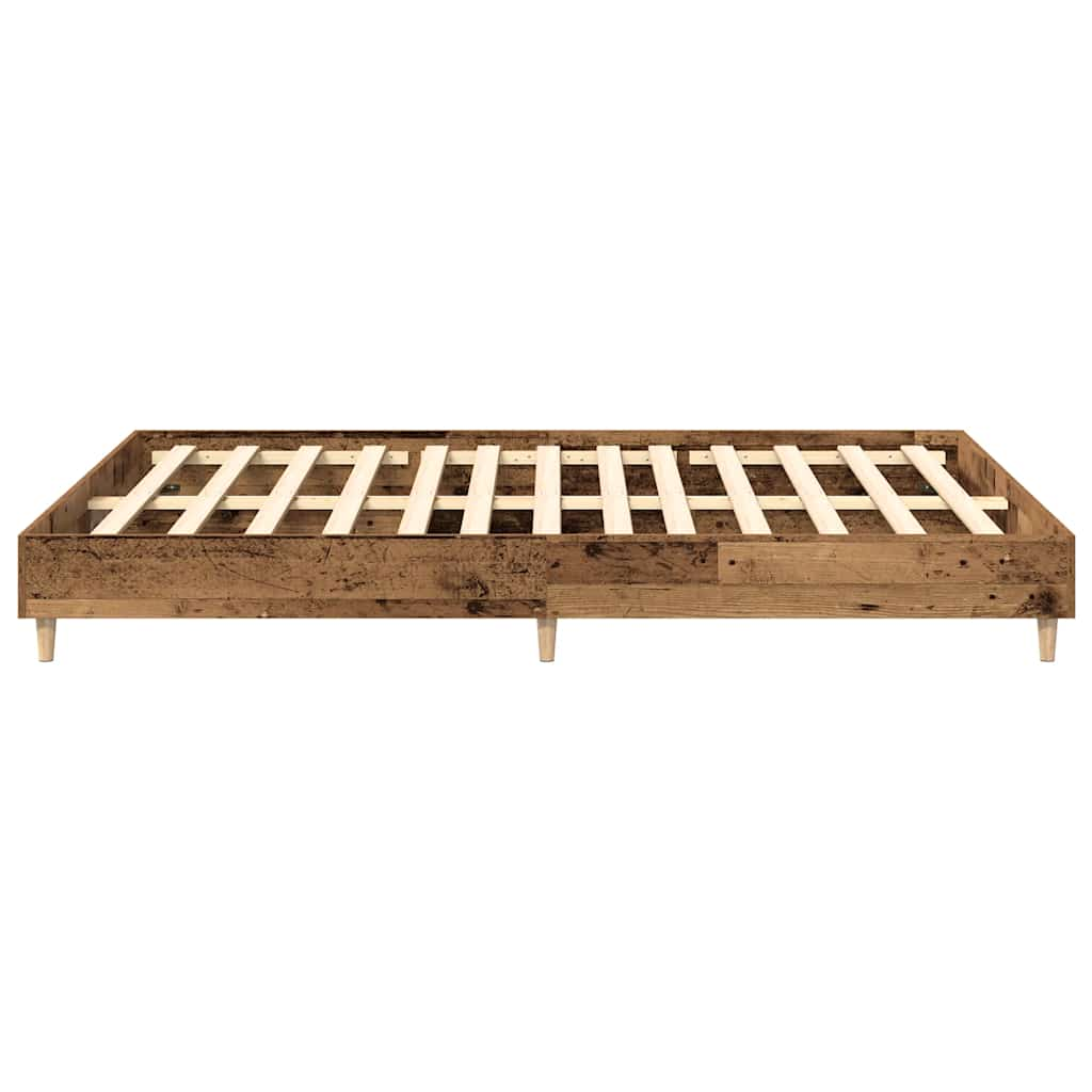 Cadre de lit sans matelas vieux bois 150x200 cm bois ingénierie