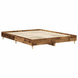 Cadre de lit sans matelas vieux bois 150x200 cm bois ingénierie