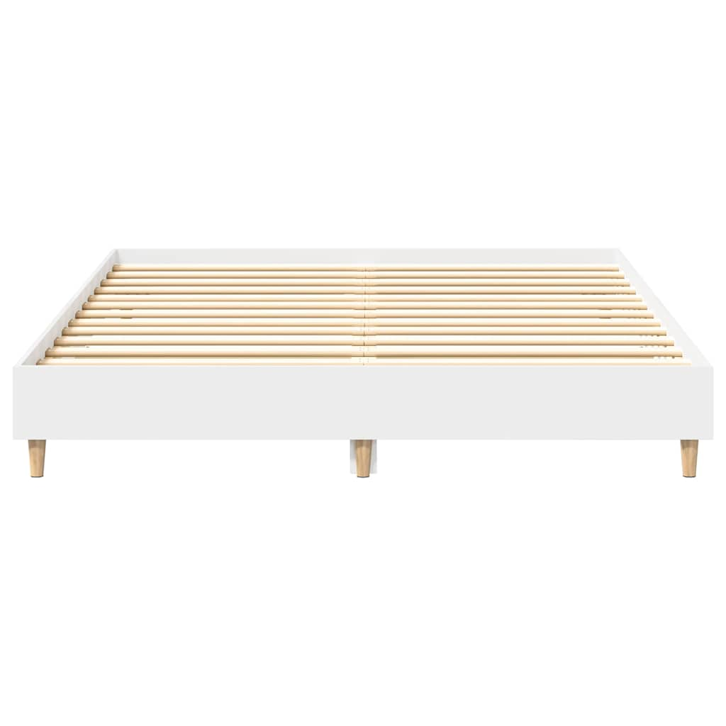 Cadre de lit sans matelas blanc 140x200 cm bois d'ingénierie