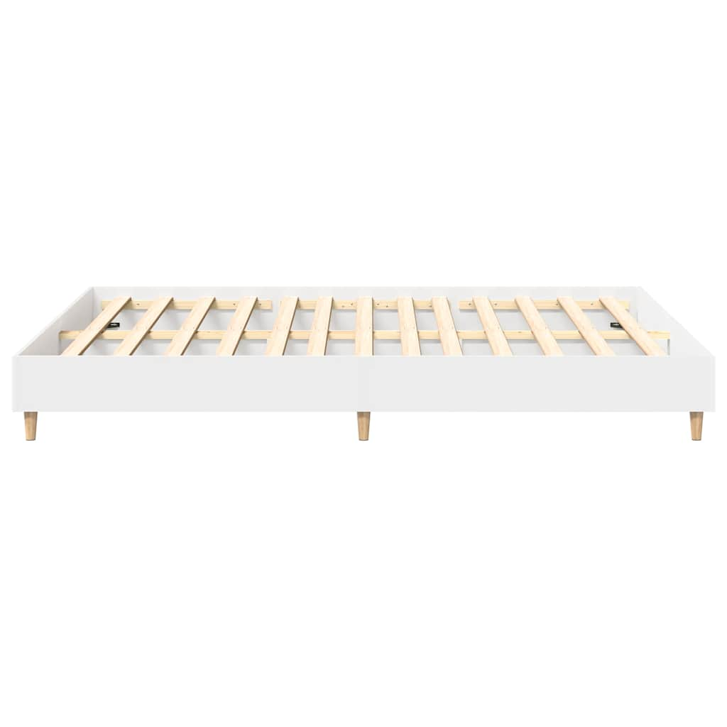 Cadre de lit sans matelas blanc 140x200 cm bois d'ingénierie