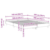 Cadre de lit sans matelas blanc 140x200 cm bois d'ingénierie