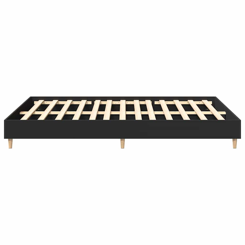 Cadre de lit sans matelas noir 140x200 cm bois d'ingénierie