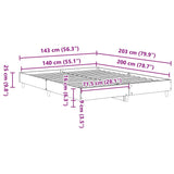 Cadre de lit sans matelas chêne sonoma 140x200 cm