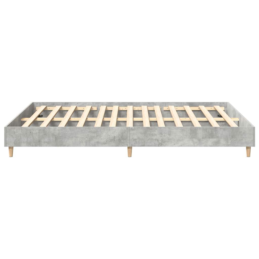 Cadre de lit sans matelas gris béton 140x200 cm bois ingénierie