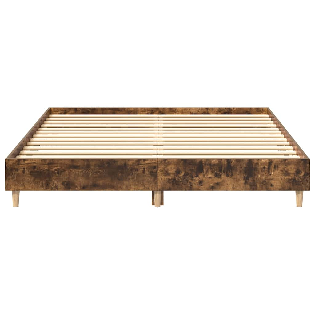 Cadre de lit sans matelas chêne fumé 140x200 cm bois ingénierie