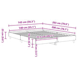 Cadre de lit sans matelas sonoma gris 140x200 cm