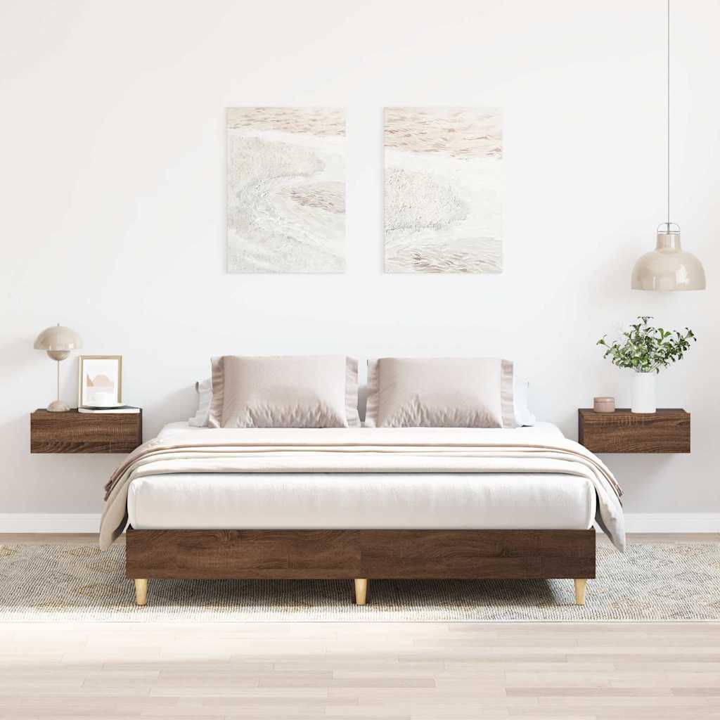 Cadre de lit sans matelas chêne marron 140x200 cm