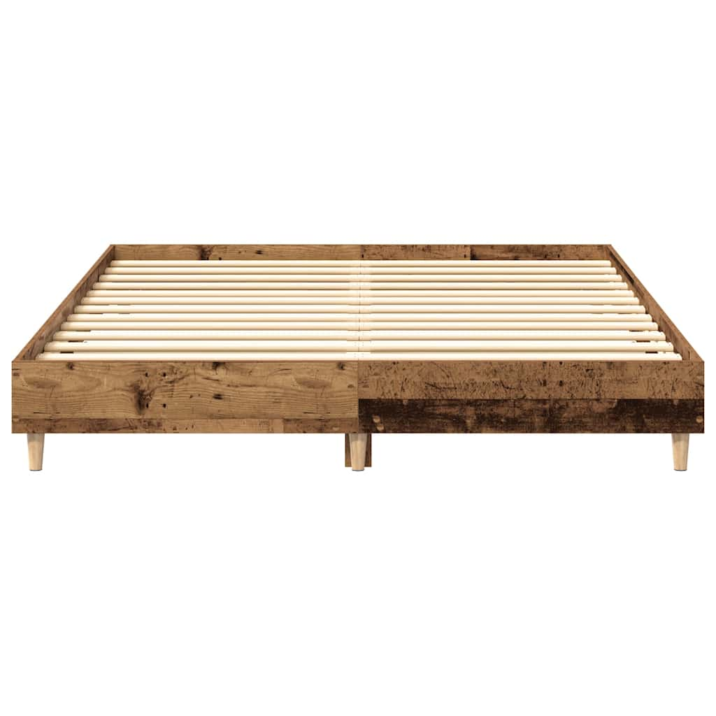 Cadre de lit sans matelas vieux bois 140x200 cm bois ingénierie