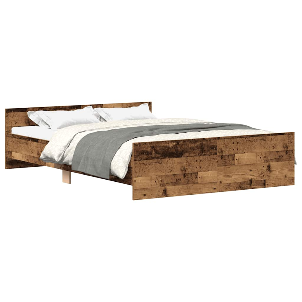 Cadre de lit sans matelas vieux bois 120x200 cm bois ingénierie