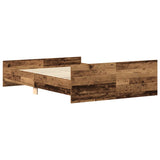 Cadre de lit sans matelas vieux bois 150x200 cm bois ingénierie