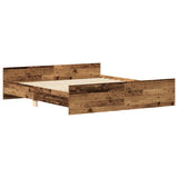 Cadre de lit sans matelas vieux bois 160x200 cm bois ingénierie