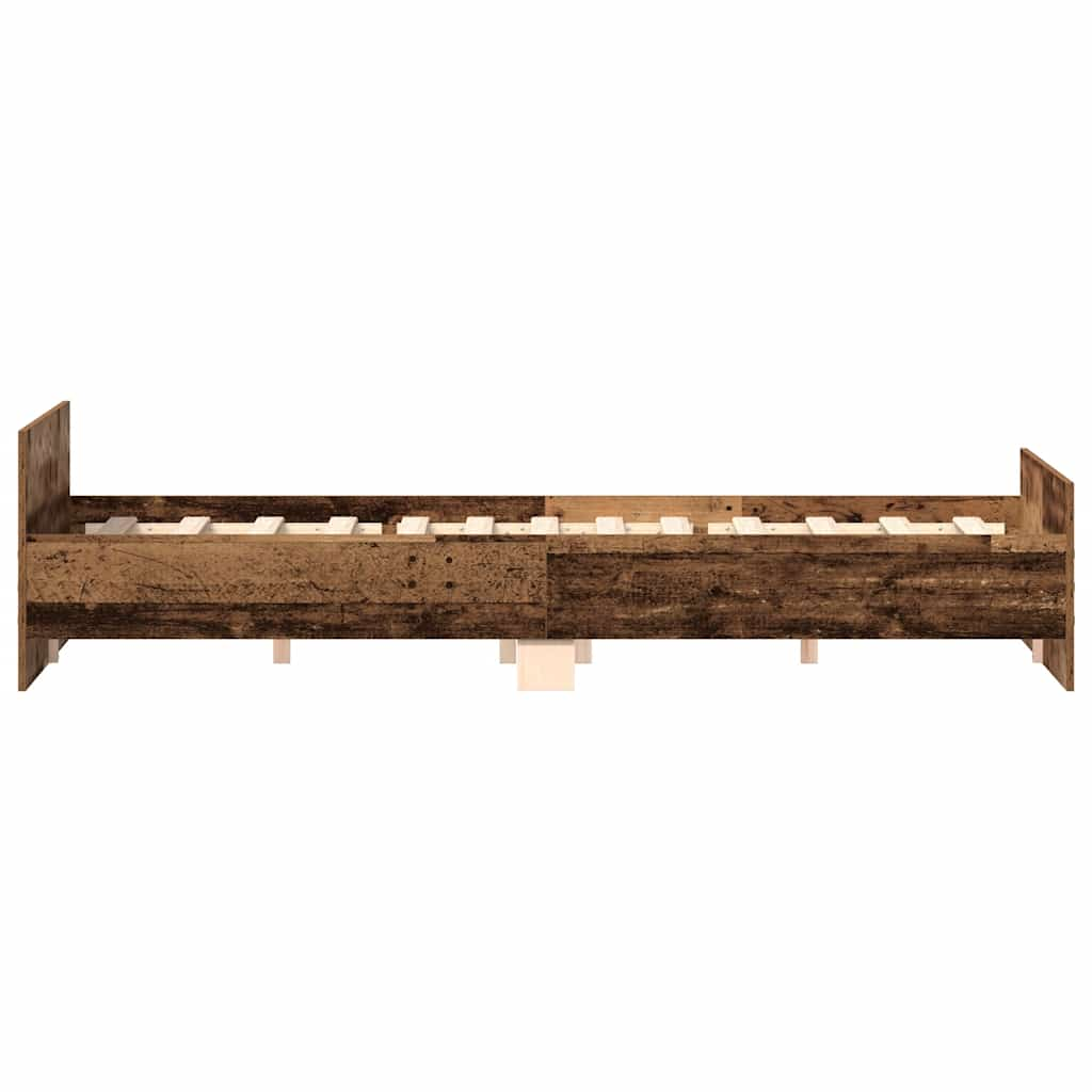 Cadre de lit sans matelas vieux bois 180x200 cm bois ingénierie