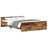 Cadre de lit sans matelas vieux bois 140x190 cm bois ingénierie