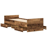 Cadre de lit sans matelas vieux bois 100x200 cm bois ingénierie