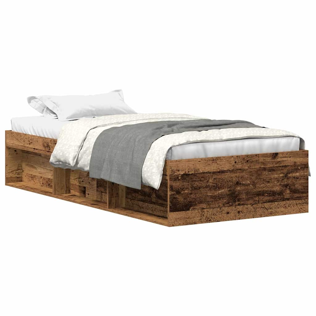 Cadre de lit sans matelas vieux bois 90x200 cm bois ingénierie