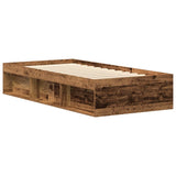 Cadre de lit sans matelas vieux bois 90x200 cm bois ingénierie