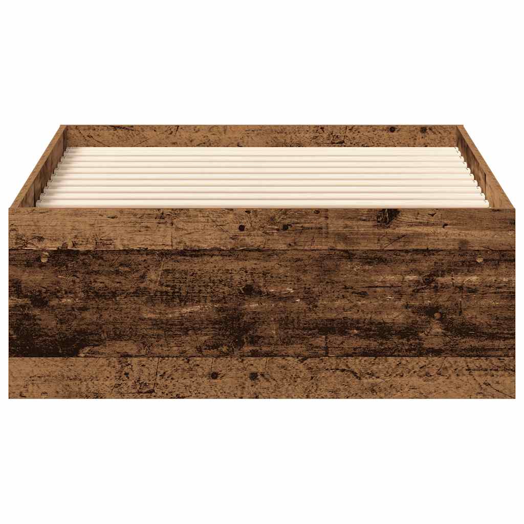 Cadre de lit sans matelas vieux bois 90x200 cm bois ingénierie