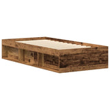 Cadre de lit sans matelas vieux bois 100x200 cm bois ingénierie