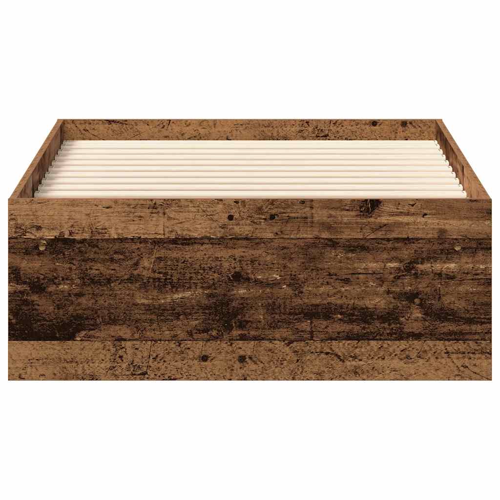 Cadre de lit sans matelas vieux bois 100x200 cm bois ingénierie