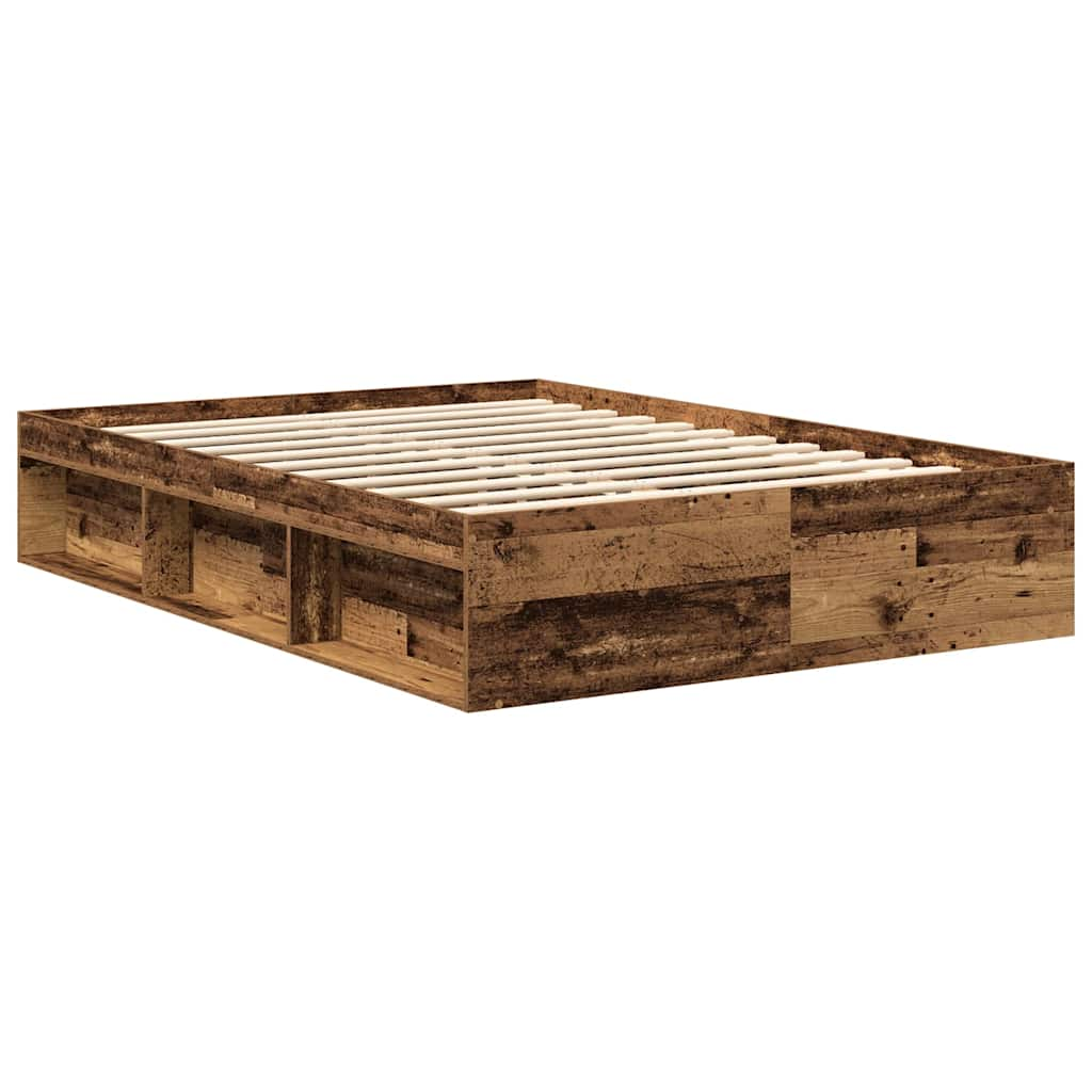 Cadre de lit sans matelas vieux bois 120x200 cm bois ingénierie