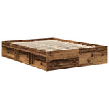 Cadre de lit sans matelas vieux bois 120x200 cm bois ingénierie