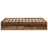 Cadre de lit sans matelas vieux bois 120x200 cm bois ingénierie