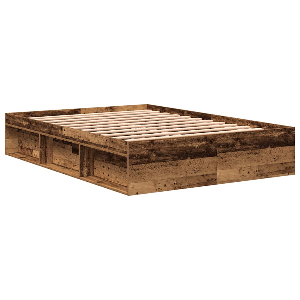 Cadre de lit sans matelas vieux bois 120x200 cm bois ingénierie