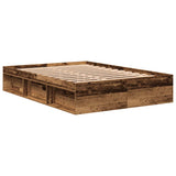 Cadre de lit sans matelas vieux bois 120x200 cm bois ingénierie