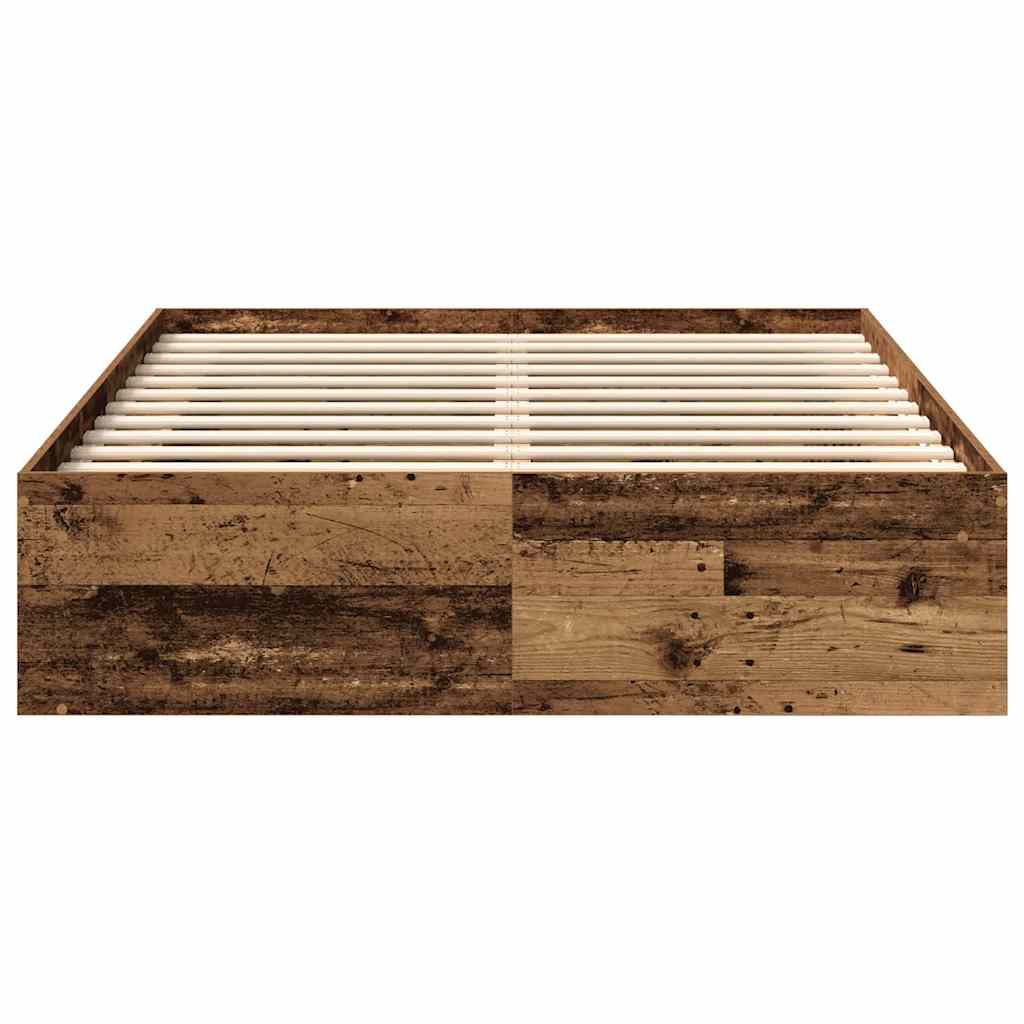 Cadre de lit sans matelas vieux bois 140x200 cm bois ingénierie