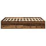 Cadre de lit sans matelas vieux bois 140x200 cm bois ingénierie