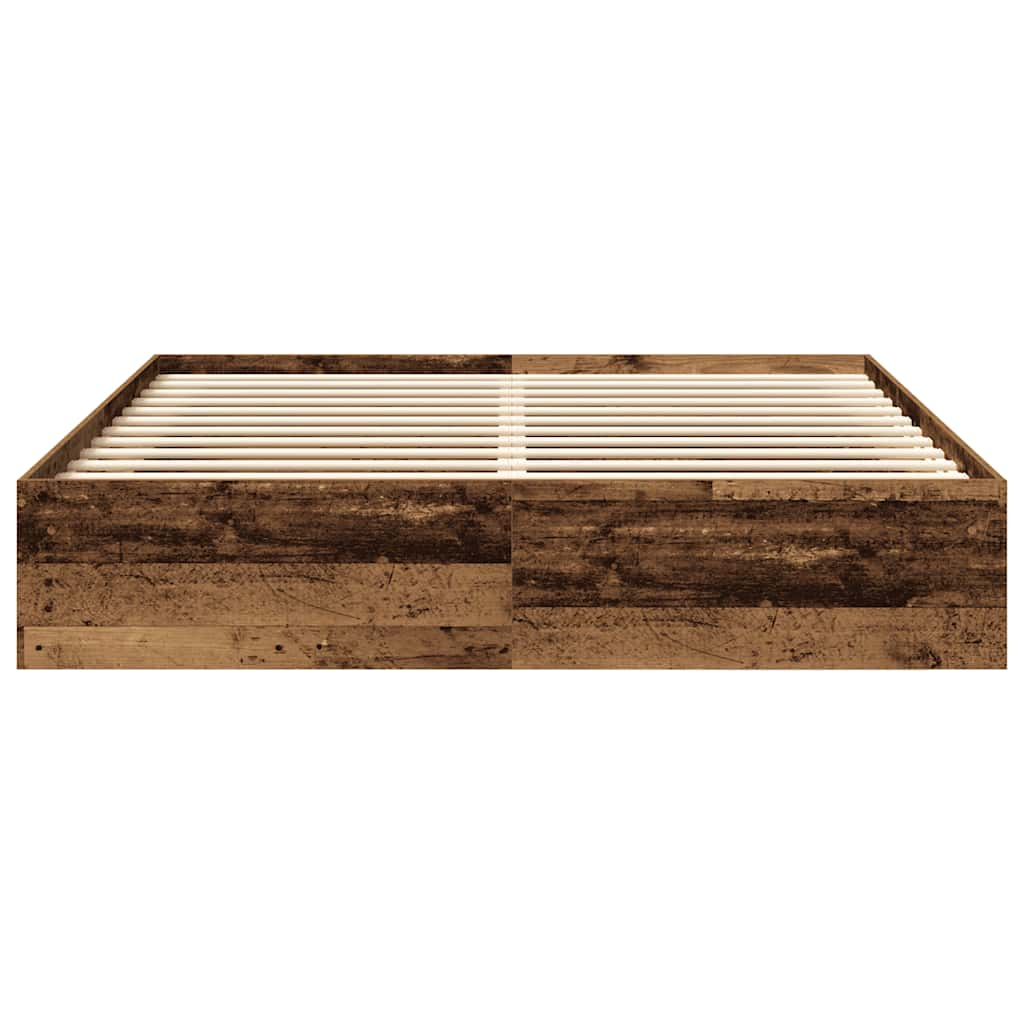 Cadre de lit sans matelas vieux bois 180x200 cm bois ingénierie