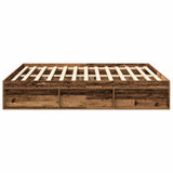 Cadre de lit sans matelas vieux bois 180x200 cm bois ingénierie