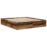 Cadre de lit sans matelas vieux bois 200x200 cm bois ingénierie