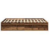 Cadre de lit sans matelas vieux bois 140x190 cm bois ingénierie