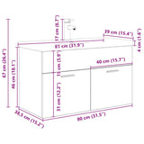 Meuble lavabo avec bassin et robinet intégrés chêne artisanal