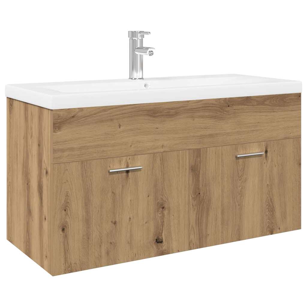 Meuble lavabo et bassin intégré chêne artisanal bois ingénierie