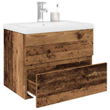 Meuble lavabo avec bassin et robinet intégrés vieux bois