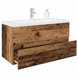 Meuble lavabo avec bassin et robinet intégrés vieux bois