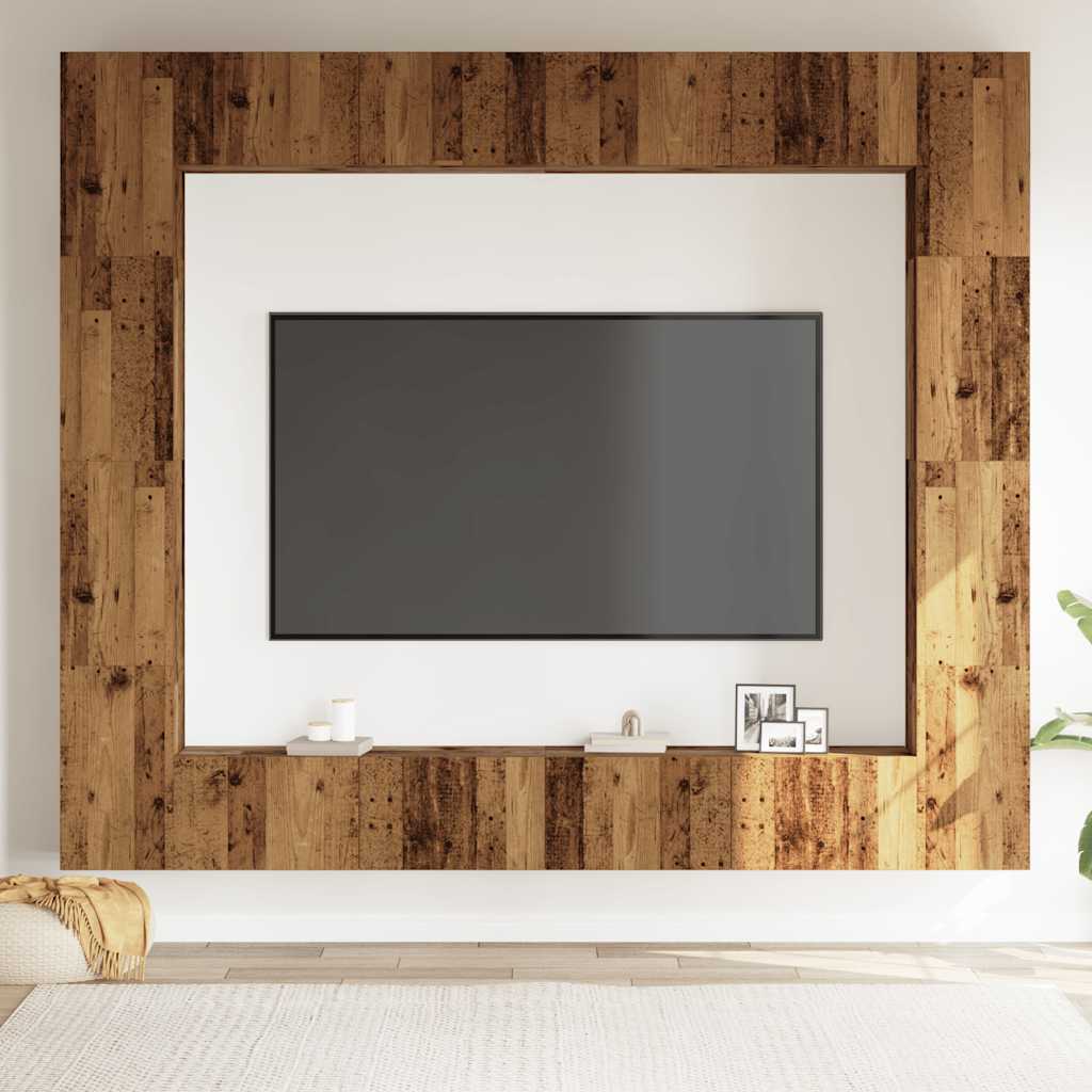 Meubles TV muraux 8 pcs vieux bois bois d'ingénierie