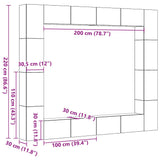 Meubles TV muraux 8 pcs vieux bois bois d'ingénierie